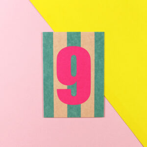 Ava&Yves - Postkarte Zahl pink/gelb/Neon Pink(9)