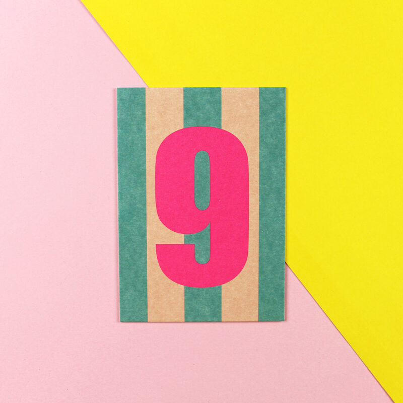 Ava&Yves - Postkarte Zahl pink/gelb/Neon Pink(9)