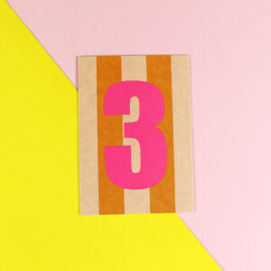 Ava&Yves - Postkarte Zahl (pink/gelb/Neon Pink3)
