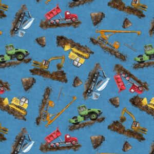 Blank Quilting Copoeration - Let's get building - Blue