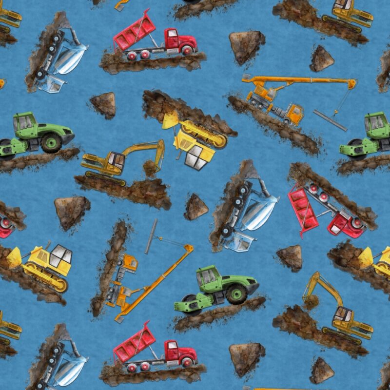 Blank Quilting Copoeration - Let's get building - Blue