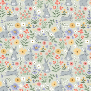 Cotton&Steel Fabrics - Easter - Bunny Floral - Green