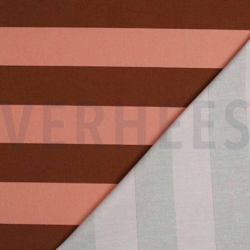 verhees textiles - Canvas Streifen - lachs / braun verhees textiles - Canvas Streifen - lachs / braun