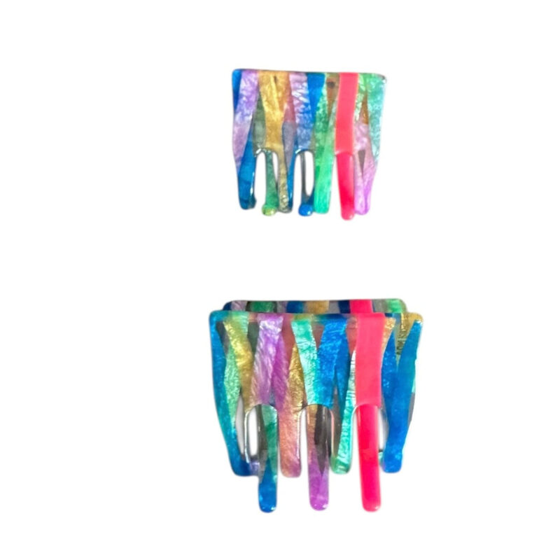 vonrike - HAARKLAMMER CLASSIC - KLEIN / STREIFEN bunt mit Neon Pink vonrike - HAARKLAMMER CLASSIC - KLEIN / STREIFEN bunt mit Neon Pink