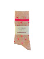 vonrike - Socken Glitzer Herz Neon Pink