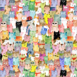 Windham Fabrics - Cats around town - multi