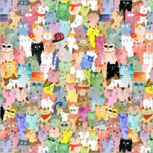 Windham Fabrics - Cats around town - multi