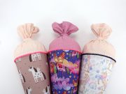 Schultüte mit Pferden und Einhörnern aus Stoff bei LottiKlein